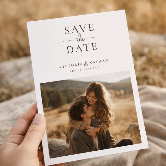 Modern Minimalist Photo Wedding Save the Date