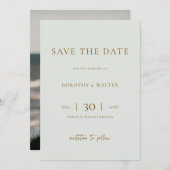 Modern Minimalist Photo Wedding Save the Date (Vorne/Hinten)