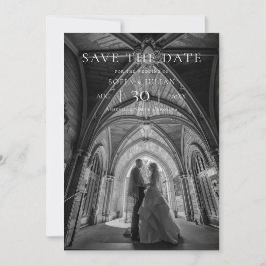 Modern Minimalist Photo Wedding Save the Date (Vorderseite)