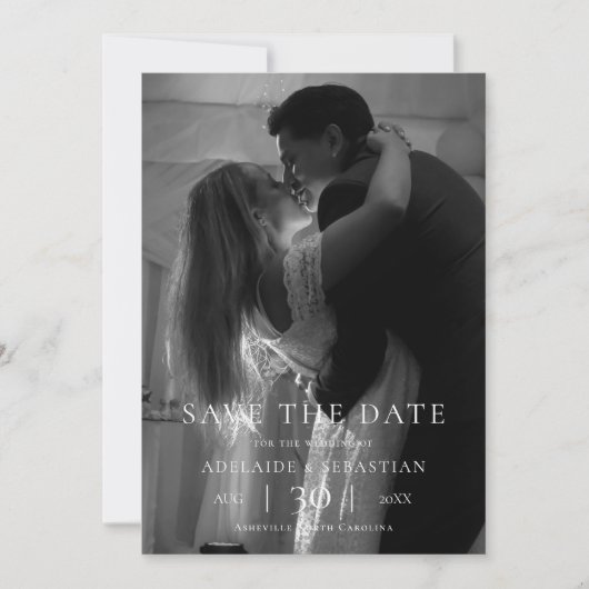 Modern Minimalist Photo Wedding Save the Date (Vorderseite)
