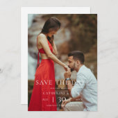 Modern Minimalist Photo Wedding Save the Date (Vorne/Hinten)