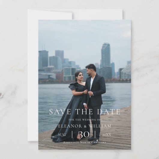 Modern Minimalist Photo Wedding Save the Date (Vorderseite)