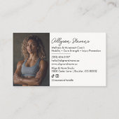 Modern Minimalist Photos Personal Trainer & Coach Visitenkarte (Rückseite)