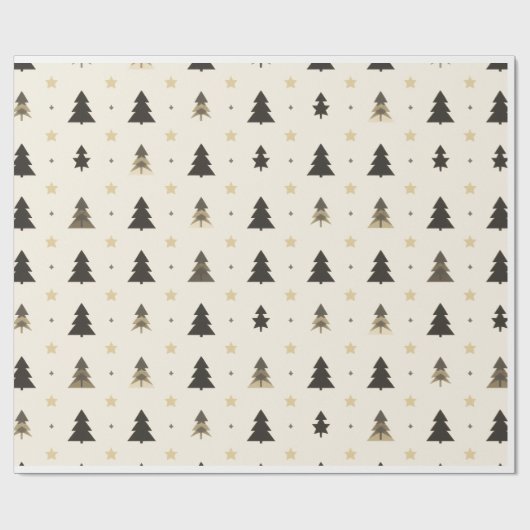 modern Minimalist PINE TREE black and soft pink Geschenkpapier (Flach)