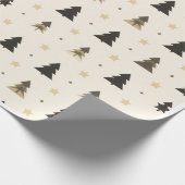 modern Minimalist PINE TREE black and soft pink  Geschenkpapier (Ecke)