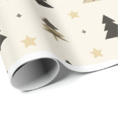 modern Minimalist PINE TREE black and soft pink  Geschenkpapier (Rolleneckpunkt)