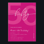 Modern Minimalist Pink 50th Birthday Party Einladung<br><div class="desc">Celebrate turning fifty in elegant style with this modern minimalist pink 50th birthday invitation. Designed with a clean and sophisticated layout, this stylish invitation is perfect for a chic milestone birthday celebration. The soft pink tones and minimalist typography create a modern look that is perfect for intimate gatherings, elegant parties,...</div>