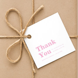 Modern Minimalist Pink Birthday  Geschenkanhänger