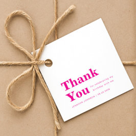 Modern Minimalist Pink Birthday  Geschenkanhänger