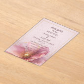 Modern Minimalist Pink Gold Wedding Acryleinladungen (Ablage )