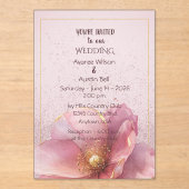Modern Minimalist Pink Gold Wedding Acryleinladungen (Vorderseite)