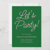 Modern Minimalist Pink Green Birthday Party Chic Einladung (Vorderseite)
