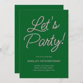 Modern Minimalist Pink Green Birthday Party Chic Einladung (Vorne/Hinten)