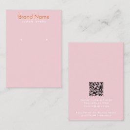 Modern Minimalist Pink Orange Jewelry Display Card Visitenkarte