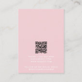 Modern Minimalist Pink Script Jewelry Display Card Visitenkarte (Rückseite)