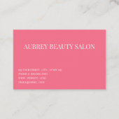 Modern minimalist pink white script   visitenkarte (Rückseite)