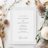 Modern Minimalist Pinstripe Wedding Einladung