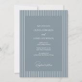 Modern Minimalist Pinstripe Wedding Invitation Einladung (Vorderseite)