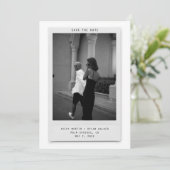 Modern Minimalist Polaroid Photo Save the Date (Stehend Vorderseite)