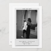 Modern Minimalist Polaroid Photo Save the Date (Vorne/Hinten)