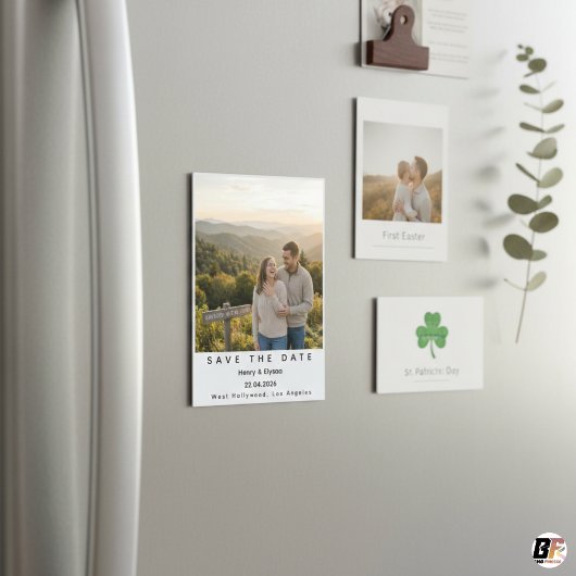 Modern Minimalist Polaroid Wedding Save the Date Magneteinladung