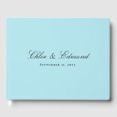 Modern Minimalist Powder Blue Wedding Gästebuch (Vorderseite)