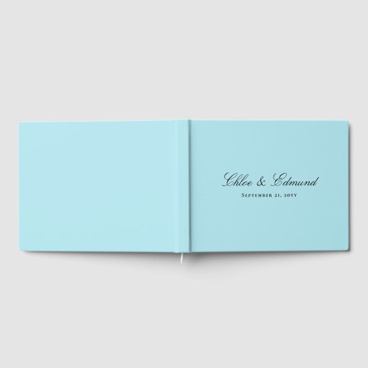 Modern Minimalist Powder Blue Wedding Gästebuch (Voll)