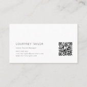 Modern minimalist professional business card visitenkarte (Rückseite)