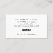 Modern Minimalist Professional Business Photo Visitenkarte (Rückseite)