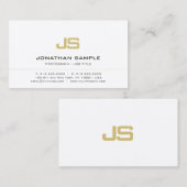 Modern Minimalist Professional Elegant Monogram Visitenkarte (Vorne/Hinten)