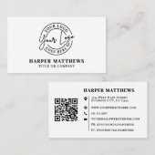 Modern Minimalist Professional Logo QR Code Visitenkarte (Vorne/Hinten)