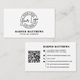 Modern Minimalist Professional Logo QR Code Visitenkarte