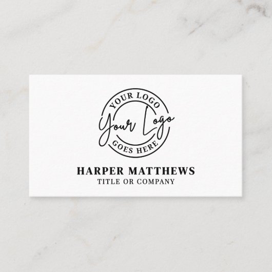 Modern Minimalist Professional Logo QR Code Visitenkarte (Vorderseite)