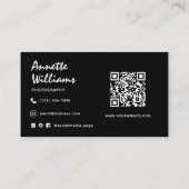 Modern Minimalist Professional Photographer  Visitenkarte (Rückseite)