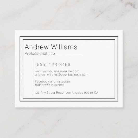 Modern Minimalist Professional Simple Visitenkarte (Vorderseite)