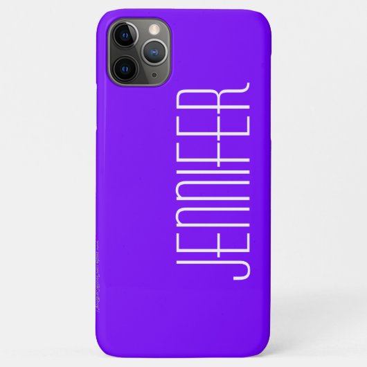 Modern, Minimalist, Purple & White, Jumbo Name Case-Mate iPhone Hülle (Rückseite)