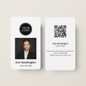 Modern Minimalist QR Code Business Card Custom Visitenkarte