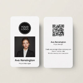 Modern Minimalist QR Code Business Card Custom Visitenkarte