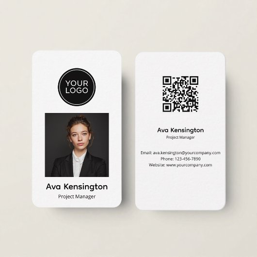 Modern Minimalist QR Code Business Card Custom Visitenkarte