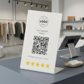 Modern Minimalist QR Code Customer Feedback Sockelschild