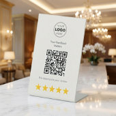 Modern Minimalist QR Code Customer Feedback Sockelschild