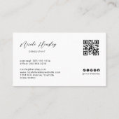 Modern Minimalist QR Code Dusty Rose Professional Visitenkarte (Rückseite)