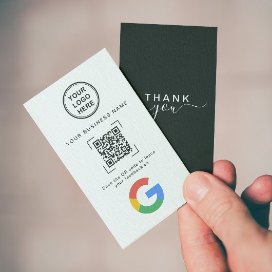 Modern Minimalist QR Code Google Review Visitenkarte