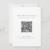 Modern Minimalist QR Code Photo Budget Wedding Save The Date (Rückseite)