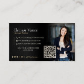 Modern Minimalist Qr Code Social Media Relator Visitenkarte (Rückseite)