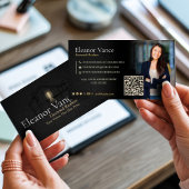 Modern Minimalist Qr Code Social Media Relator Visitenkarte