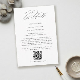 Modern Minimalist QR Code Wedding Details Begleitkarte