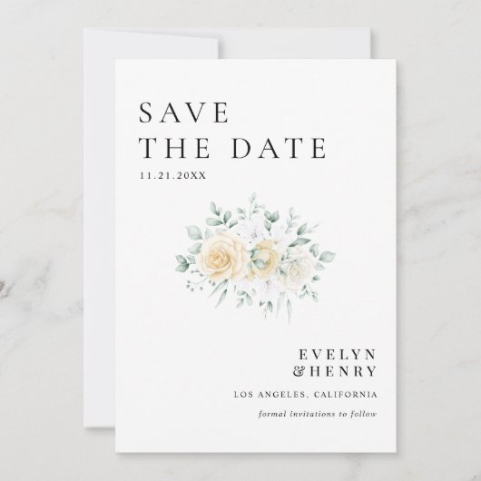 Modern Minimalist QR Code Wedding Website Save The Date (Vorderseite)