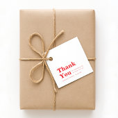 Modern Minimalist Red Birthday  Geschenkanhänger