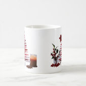 Modern Minimalist Red Brush Stroke Christmas Tree Kaffeetasse (Mittel)